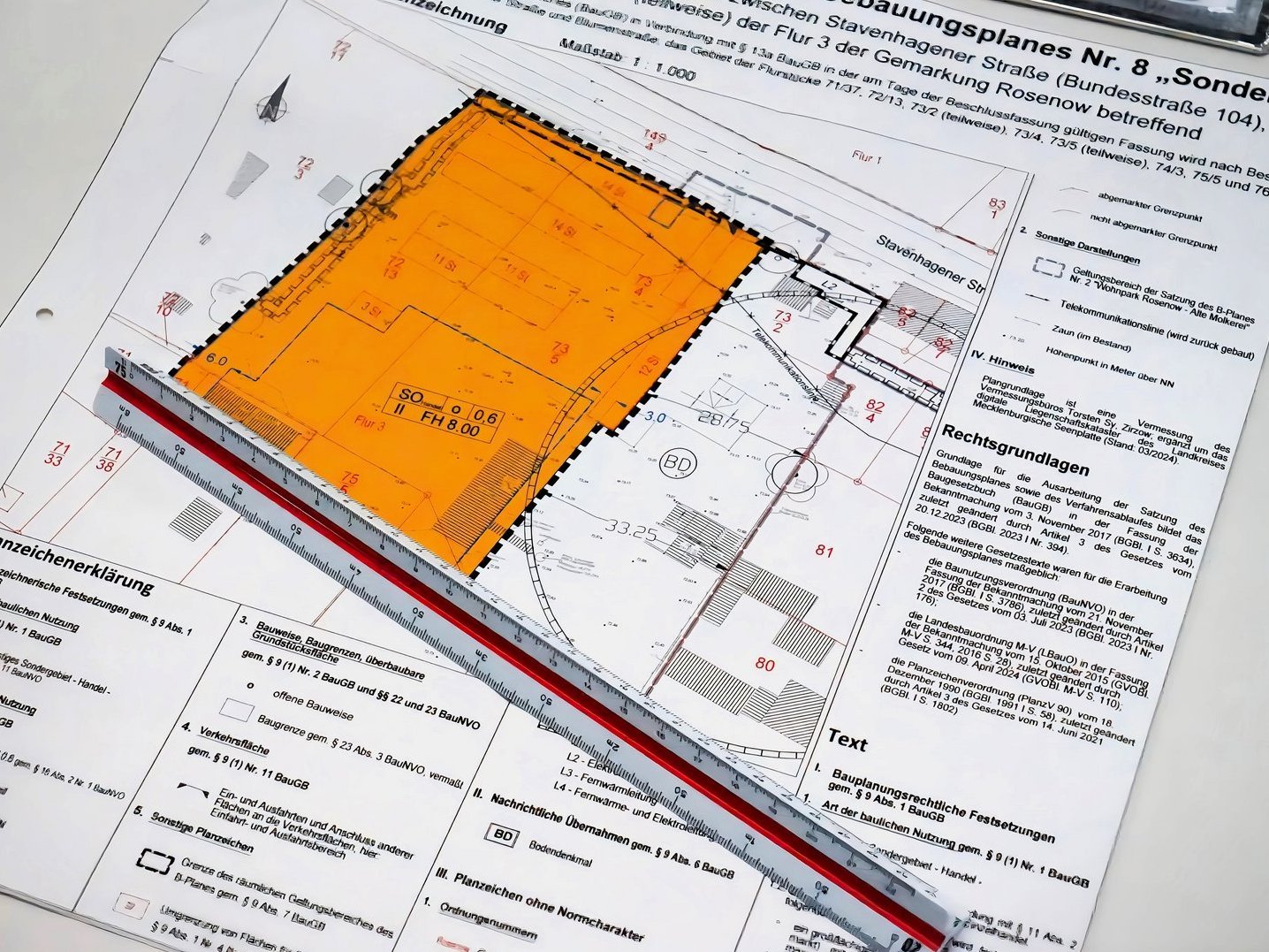 Aufnahme von einem Bauleitplan